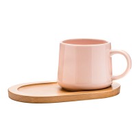 Wholesale cheap birthday gifts pink glazed cups ceramic coffee tea cup and saucer