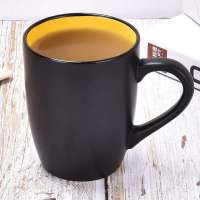 2020 hot sale cheap black matt ceramic coffee cup milk mug custom logo W0733