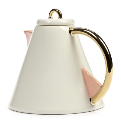 New arrival Nordic style afternoon tea creative design three-color gold rim large ceramic coffee teapot