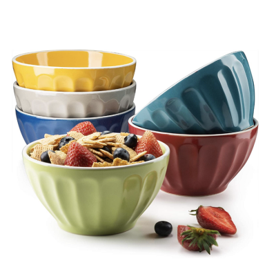 Accept own custom restaurant household pure color matte durable ceramic breakfast milk cereal bowls